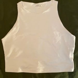 White mock neck crop top
